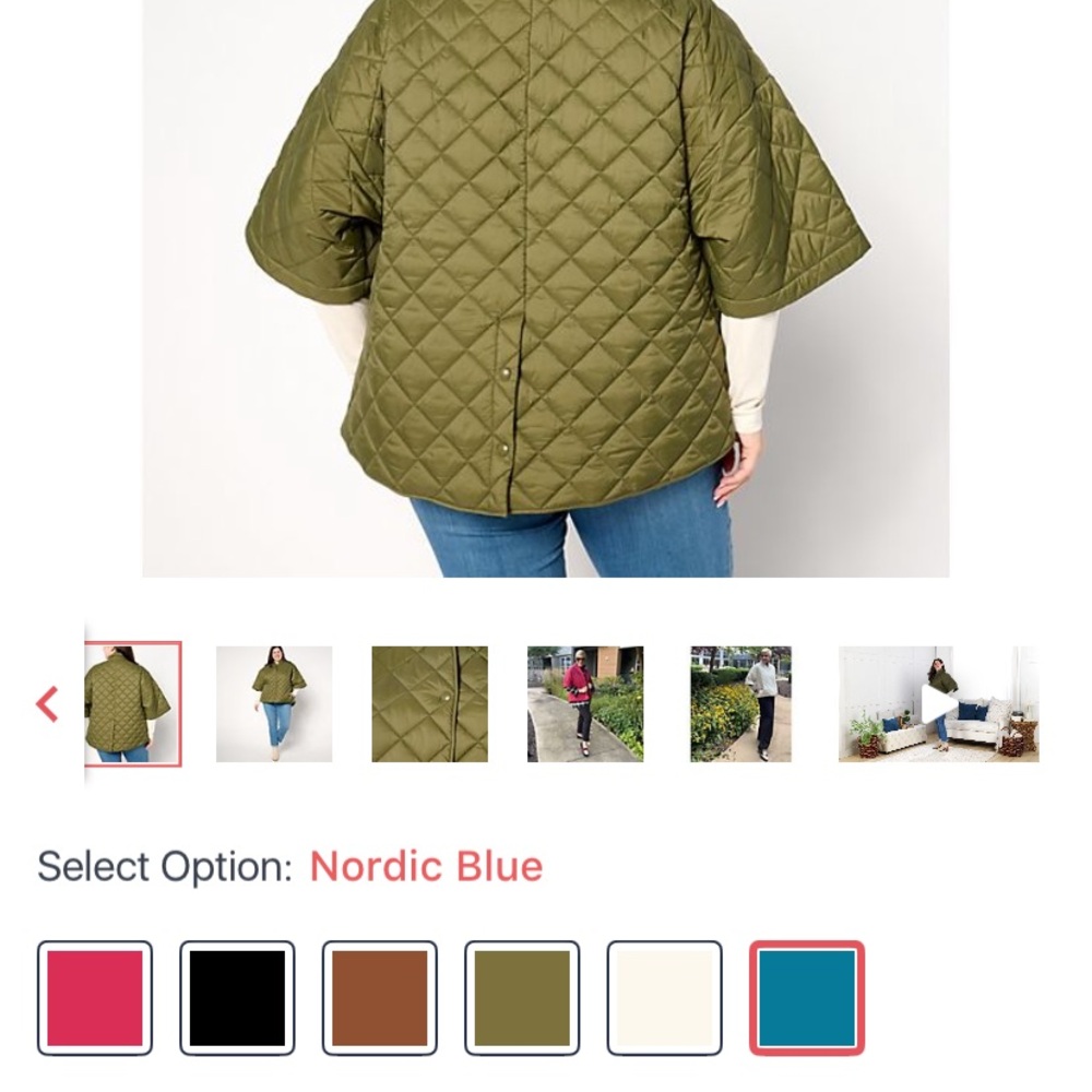 Joan Rivers Teal Quilted Poncho NWOT! - Picture 2 of 2